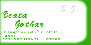 beata gothar business card